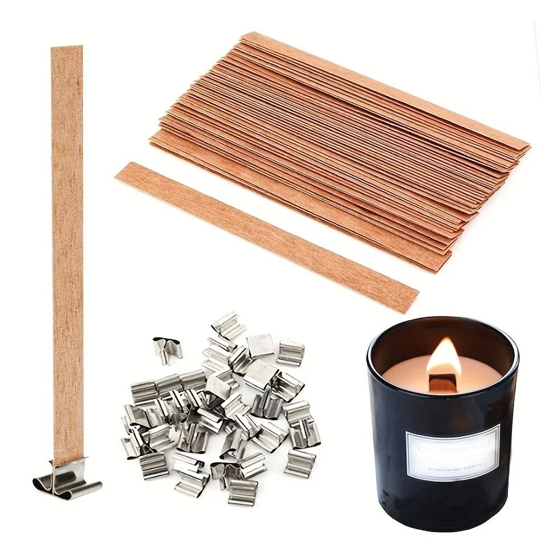 Beeswax Taper Candle - 30 قطعة فتيل شمعة خشبية عالية