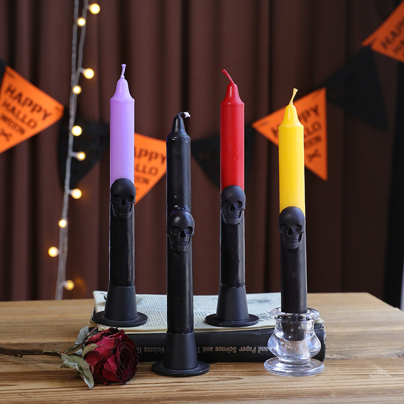 Beeswax Taper Candle - القوطية الجمجمة تفتق الشموع الخريف هالوين
