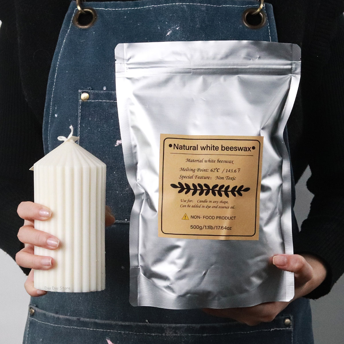 شمع العسل الأبيض مادة شمعة معط - مراجعة Beeswax Taper Candle وسعره