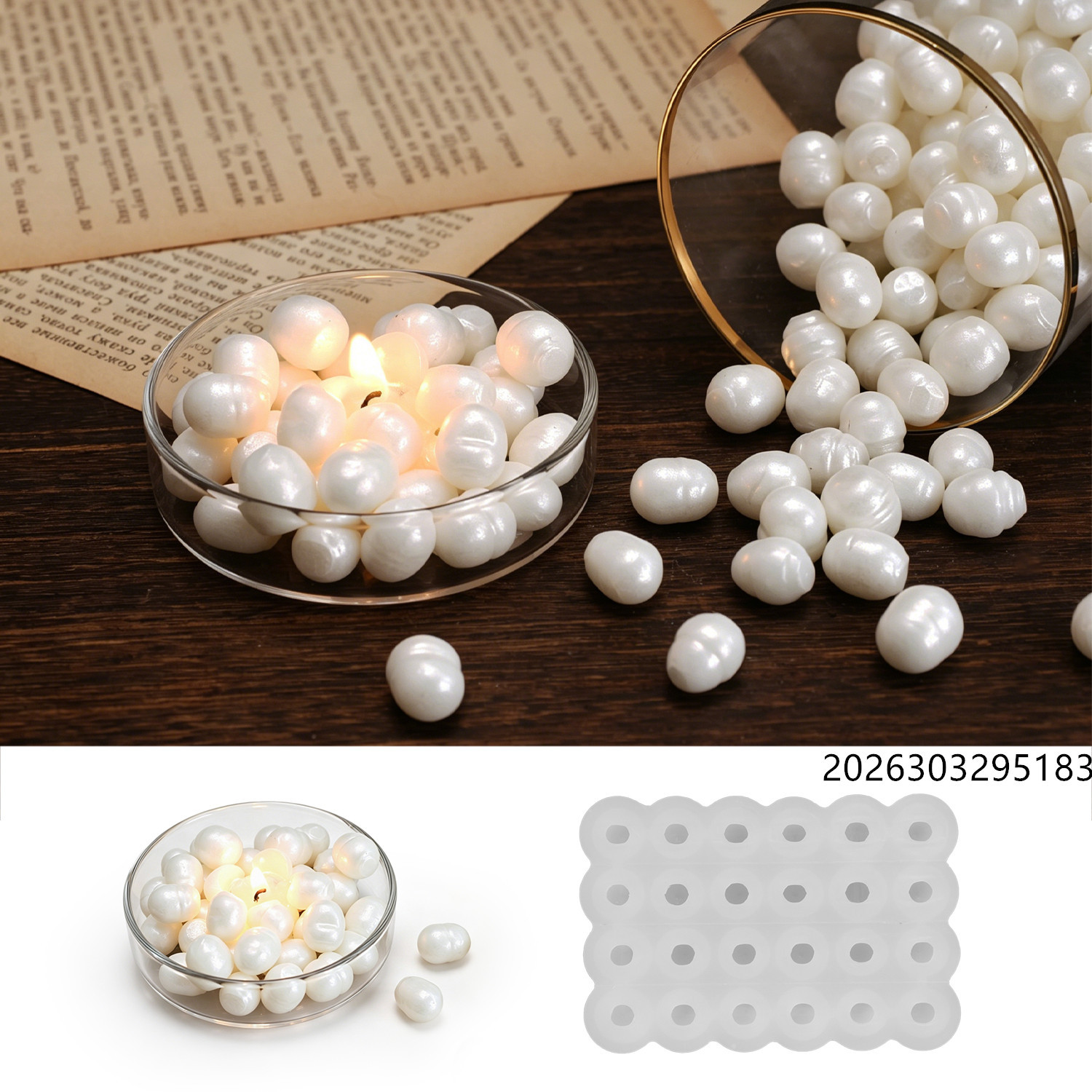 قالب شمع علاجي بتصميم لؤلؤ الب - مراجعة Home Fragrance Gift وسعره